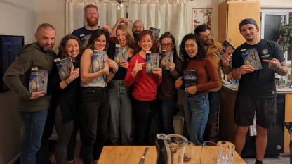 Ashley and friends reading The Rock Warrior's Way