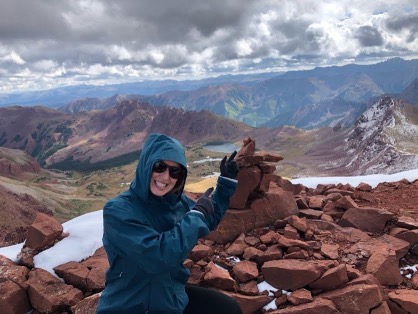 Ashley at the top of the mountain